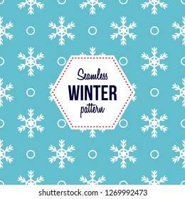 Seamless winter pattern with snowflakes