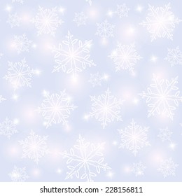 Seamless winter pattern with snowflakes. Christmas background