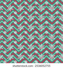 Seamless winter pattern with snowflakes on a colorful background. New Year pattern. Vector.