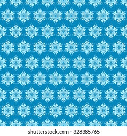 Seamless winter pattern with snowflakes. Vector illustration.