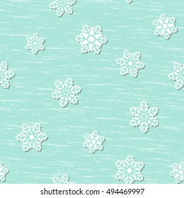 Seamless winter pattern with snowflakes. Vector Illustration.