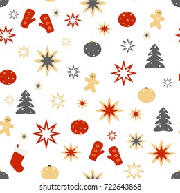 Seamless winter pattern. Vector illustration.