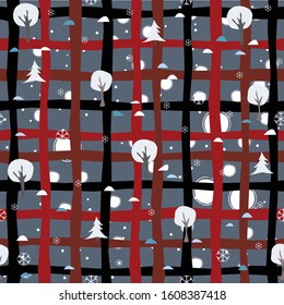 Seamless Winter Pattern. Winter/Merry Christmas Collection. Vector Illustration
