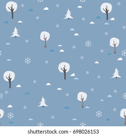 Seamless Winter Pattern. Winter/Merry Christmas Collection. Vector Illustration