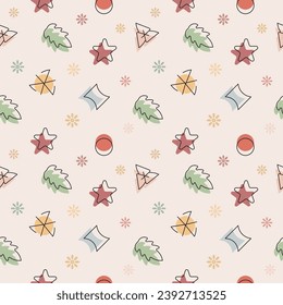 seamless winter patterns, Vector set of patterns with 
shape, leaf.