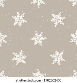 Seamless Winter Snowflake Background Pattern. Simple Gender Neutral Nursery Festive Scrapbook Digital Paper. Kids Whimsical Snowflake Wallpaper All Over Print.