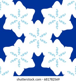 Seamless winter texture. Abstract background with snowflakes. Vector illustration.