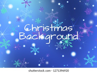 Seamless Winter Texture with Cute Snowflakes and Shiny Lights. Festive Background for Christmas Decoration, Brochure, Cover. Vertical A4 Vector Background.