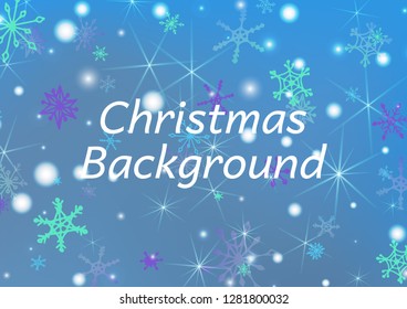 Seamless Winter Texture with Cute Snowflakes and Shiny Lights. Festive Background for Christmas Decoration, Wrapping, Paper. Vertical A4 Vector Background.