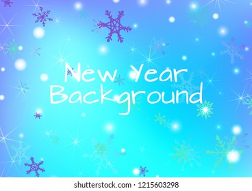 Seamless Winter Texture with Delicate Snowflakes and Shiny Lights. Festive Background for Christmas Decoration, Print, Poster. Vertical A4 Vector Background.