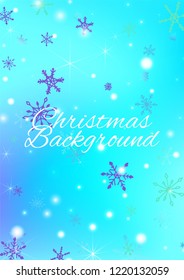 Seamless Winter Texture with Delicate Snowflakes and Shiny Lights. Festive Background for Christmas Decoration, Cloth, Fabric. Vertical A4 Vector Background.