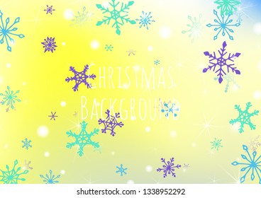 Seamless Winter Texture with Delicate Snowflakes and Shiny Lights. Festive Background for Christmas Decoration, Wrapping, Paper. Vertical A4 Vector Background.