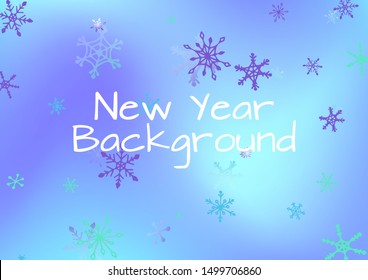 Seamless Winter Texture with Delicate Snowflakes and Shiny Lights.