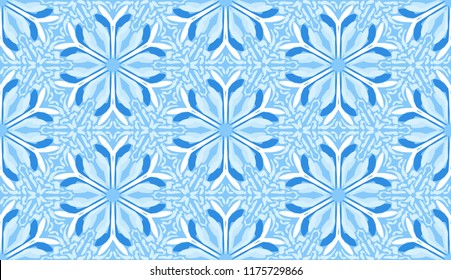 Seamless winter texture. Frosty pattern. Snowflakes.