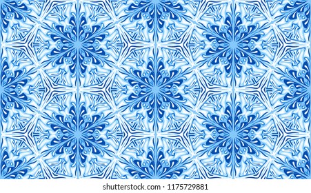 Seamless winter texture. Frosty pattern. Snowflakes.