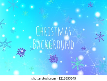 Seamless Winter Texture with Lovely Snowflakes and Shiny Lights. Festive Background for Christmas Decoration, Banner, Poster. Vertical A4 Vector Background.