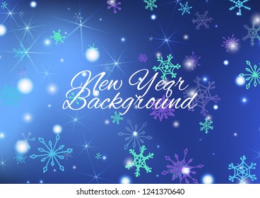 Seamless Winter Texture with Lovely Snowflakes and Shiny Lights. Festive Background for Christmas Decoration, Textile, Cover. Vertical A4 Vector Background.