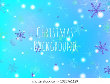 Seamless Winter Texture with Lovely Snowflakes and Shiny Lights. Festive Background for Christmas Decoration, Textile, Paper. Vertical A4 Vector Background.