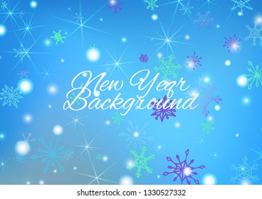 Seamless Winter Texture with Lovely Snowflakes and Shiny Lights. Festive Background for Christmas Decoration, Wrapping, Paper. Vertical A4 Vector Background.