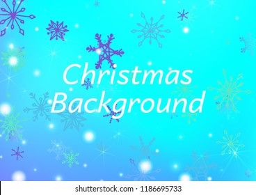 Seamless Winter Texture with Pretty Snowflakes and Shiny Lights. Festive Background for Christmas Decoration, Banner, Card. Vertical A4 Vector Background.