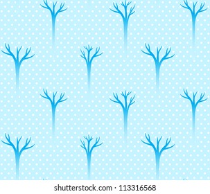 Seamless winter tree pattern vector illustration