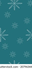 Seamless winter vector pattern with falling snowflakes. Suitable for textiles, textures, wallpaper, wrapping paper. Children's print