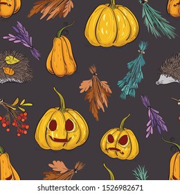  Seamless witch pattern. Halloween pattern