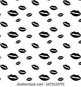 seamless woman lips background black vector. seamless texture