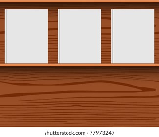 Seamless wood bookshelf pattern