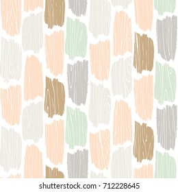 Seamless wood planks pattern. Tree bark texture vector background. Pastel colored planks parquet ornament flooring.