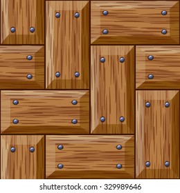 seamless wooden panel door texture with nails