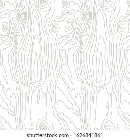Seamless wooden pattern. Wood grain texture. Dense lines. Abstract white background. Vector illustration