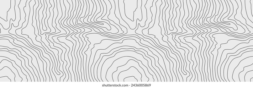 Seamless wooden pattern. Wood grain texture. Dense lines. Abstract white background. Vector illustration