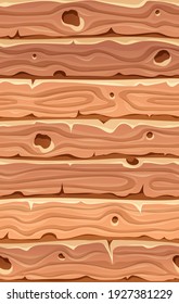 Seamless wooden texture for game development in casual style. Cartoon vector illustration