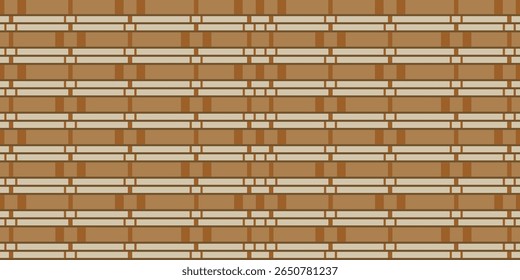 Padrão de azulejo de madeira sem costura com retângulo em tons mornos de marrom e bege, ideal para fundos, papéis de parede e superfícies decorativas.