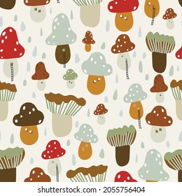 Patrón de animales de bosque sin foco. Niños creativos textura forestal para tela, envoltura, ropa, textil, papel pintado. Ilustración del vector