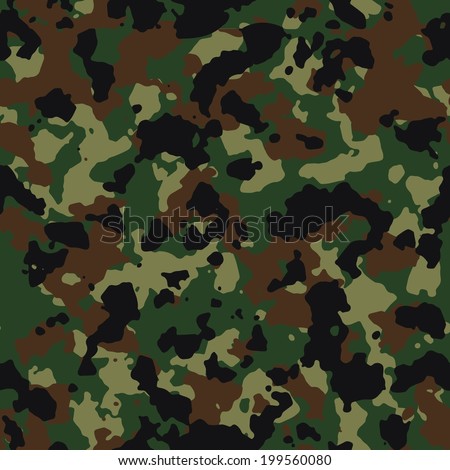 Seamless Woodland Camo  Pattern Vector 200 Stock Vector 