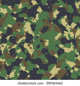 Seamless woodland classic camouflage pattern vector