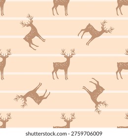Seamless woodland pattern with cute forest animals, ideal for nursery fabric, kids products, and textile design.