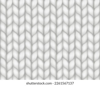 Seamless wool knitted texture. Vector realistic background pattern 
