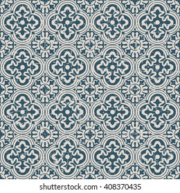 Seamless worn out antique background image of round curve flower cross