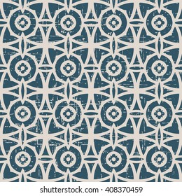 Seamless worn out antique background image of round geometry flower