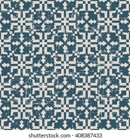 Seamless worn out antique background image of mosaic kaleidoscope geometry