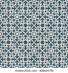 Seamless worn out antique background image of star kaleidoscope geometry