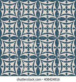 Seamless worn out antique background image of oval cross geometry