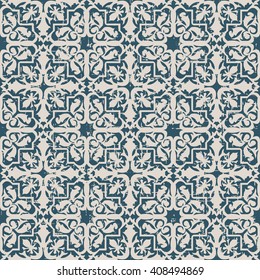 Seamless worn out antique background image of star geometry kaleidoscope