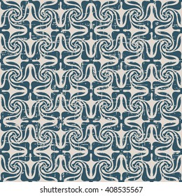 Seamless worn out antique background image of spiral cross kaleidoscope