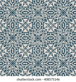 Seamless worn out antique background image of cross curve kaleidoscope