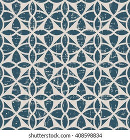 Seamless worn out antique background image of round circle geometry cross