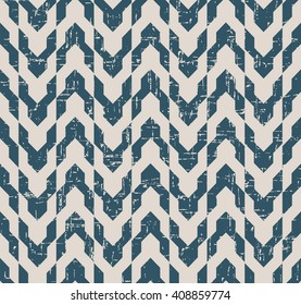 Seamless worn out antique background image of arrow geometry